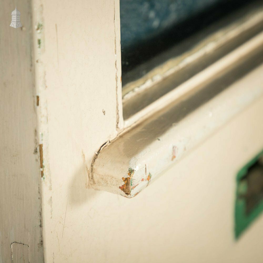 Half Glazed Door, Arched Top And White Painted Finish photo vintage