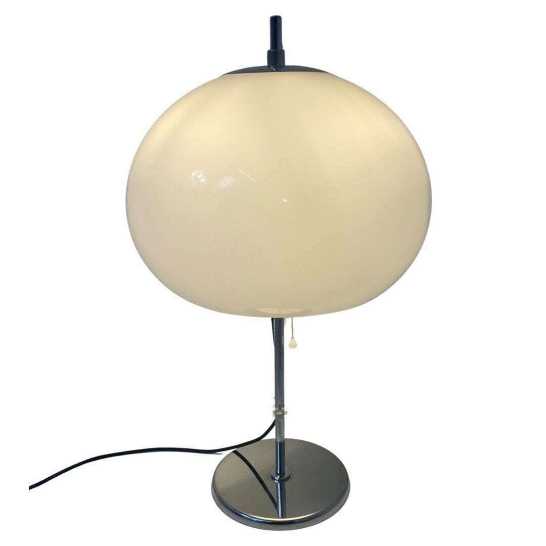 Gepo   Table Lamp   Space Age   Mushroom Lamp   White Acrylic Shade And Chromed Base photo furniture