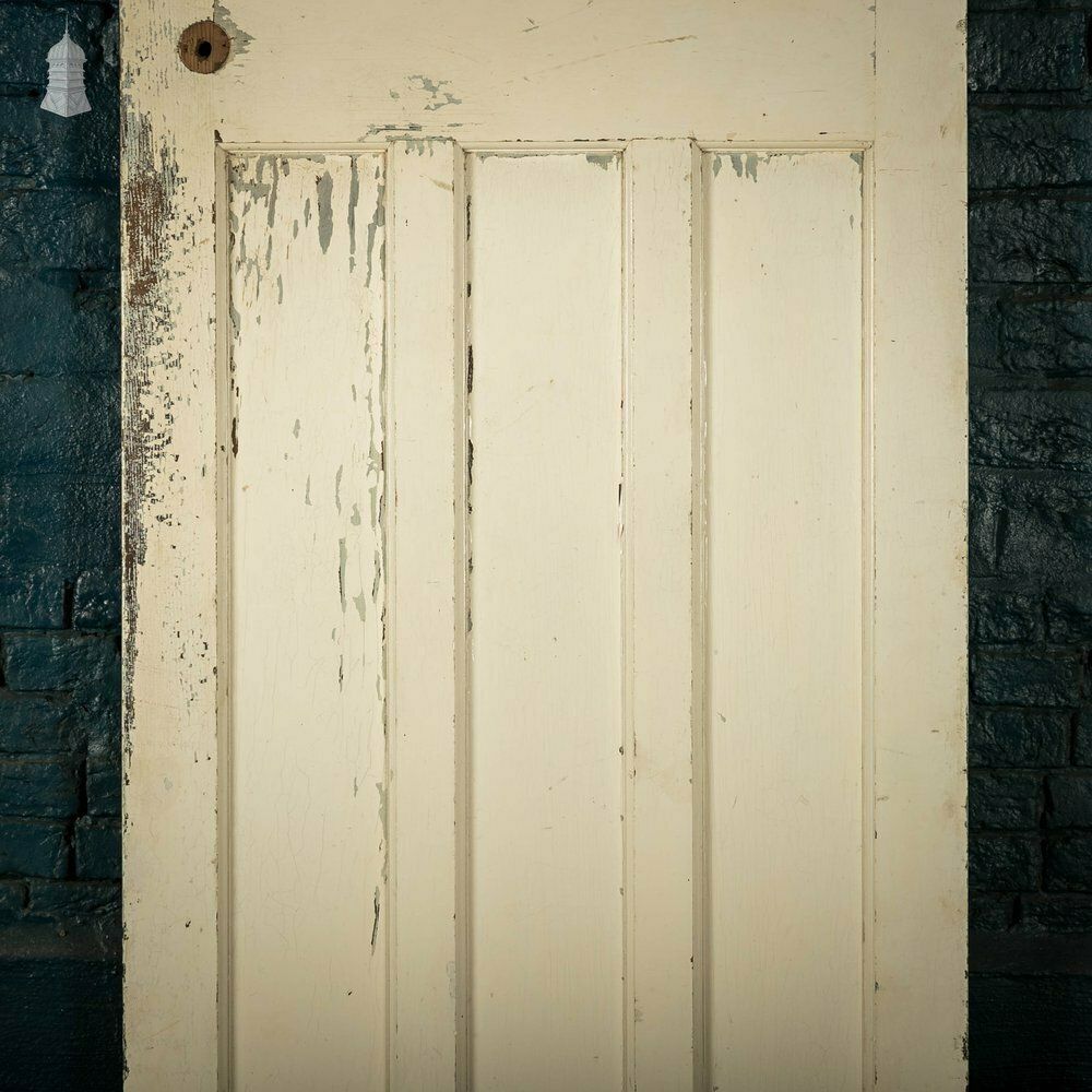 1930’s Style Door, 1 Over 3 Panelled Door, White Painted Finish photo for sale