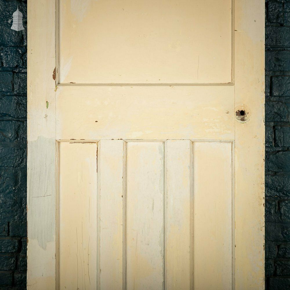 Pine Panelled Door, 1 Over 3 Panel White Painted 1930’s Style Door photo Home Fixtures