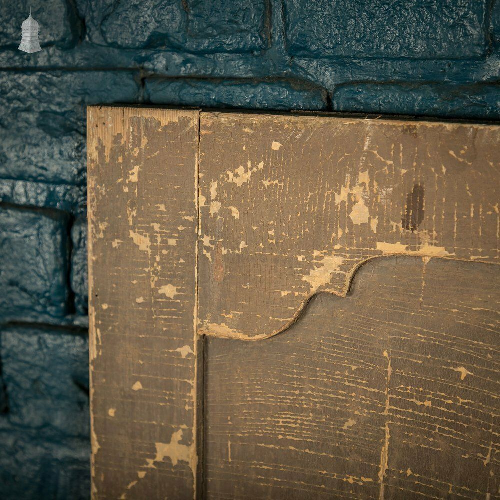 photo buy French Cupboard Door, 18th C Moulded 2 Panel Pine Door With Distressed Painted Finish