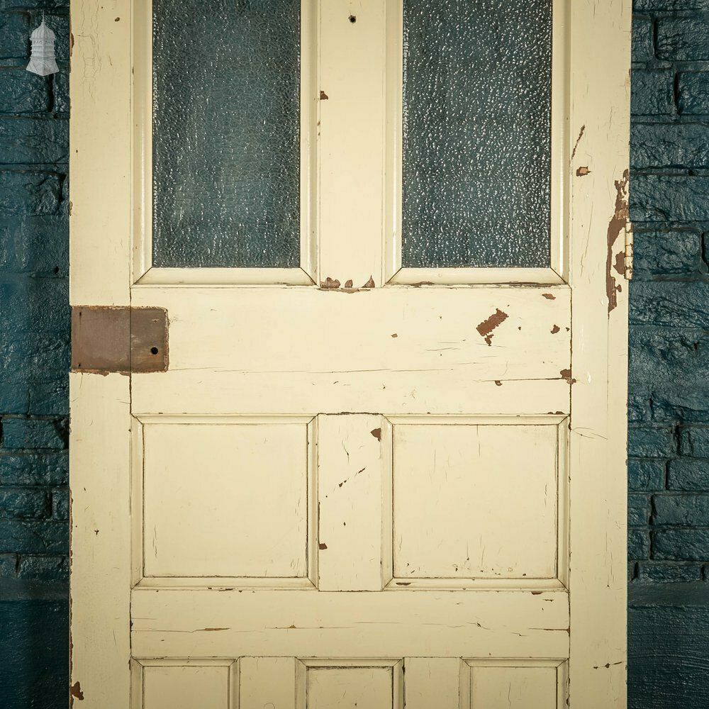 Half Glazed Door, Pine With ‘Arctic’ Style Textured Glass photo for sale