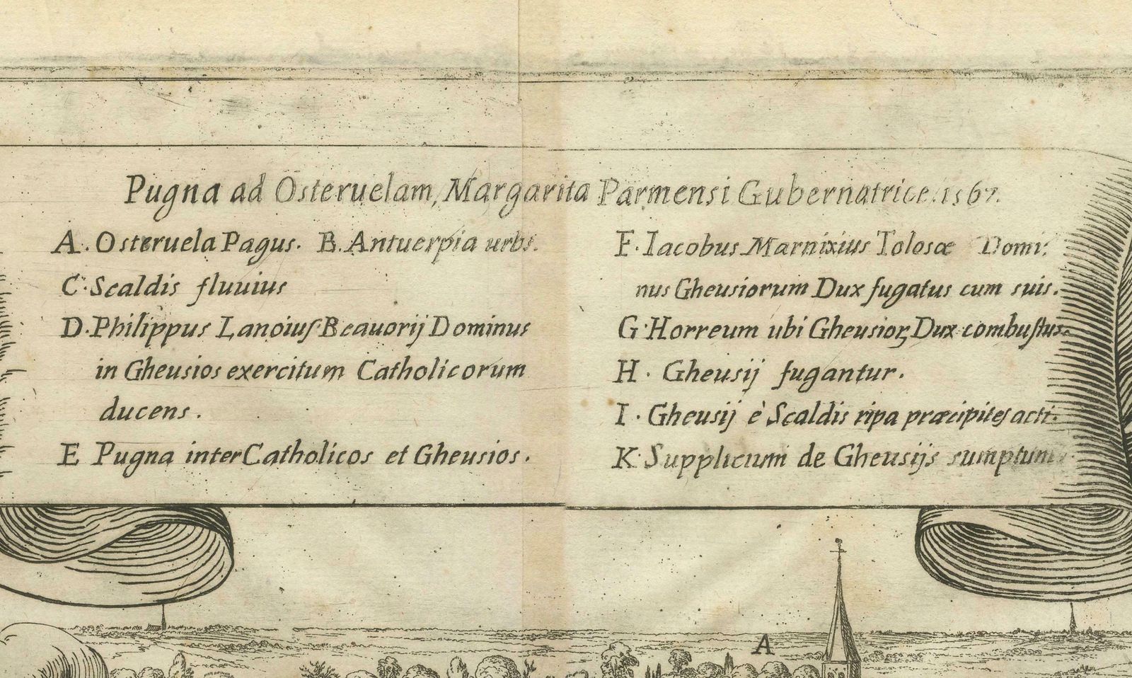 First Sparks Of The Eighty Years' War In Oosterweel In 1567, Engraved In 1632 photo vintage