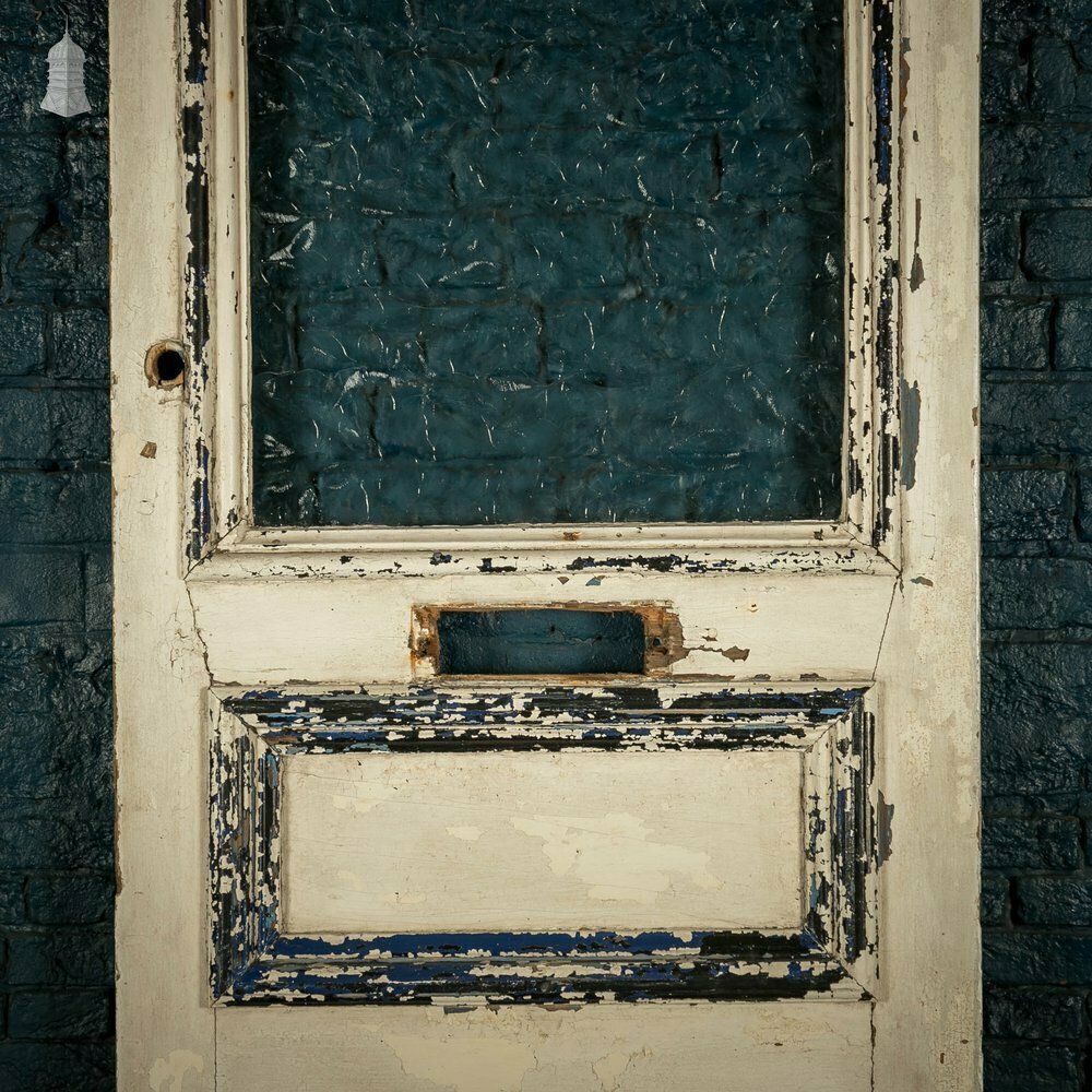 Half Glazed Door, 4 Panel Painted Pine photo for sale