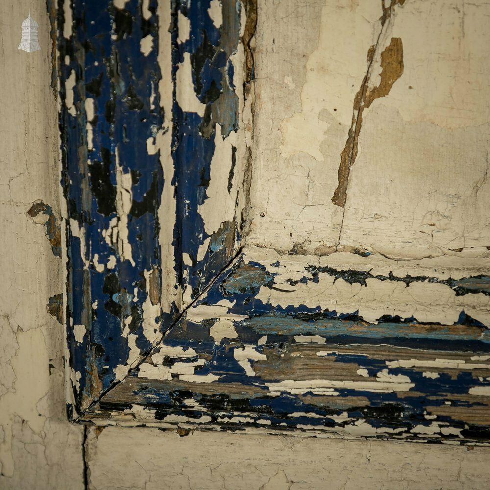 Half Glazed Door, 4 Panel Painted Pine photo vintage