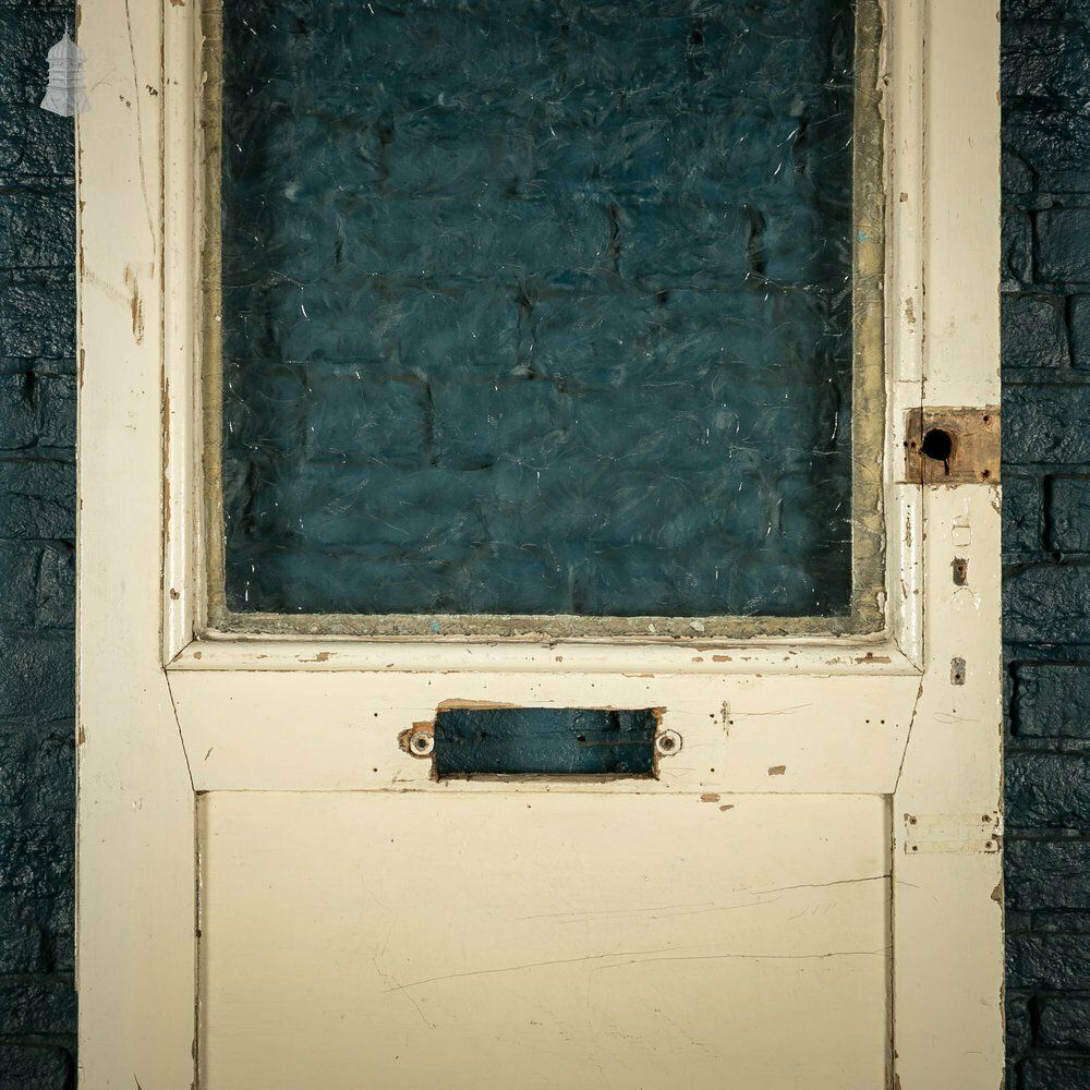 Home Fixtures Half Glazed Door, 4 Panel Painted Pine photo