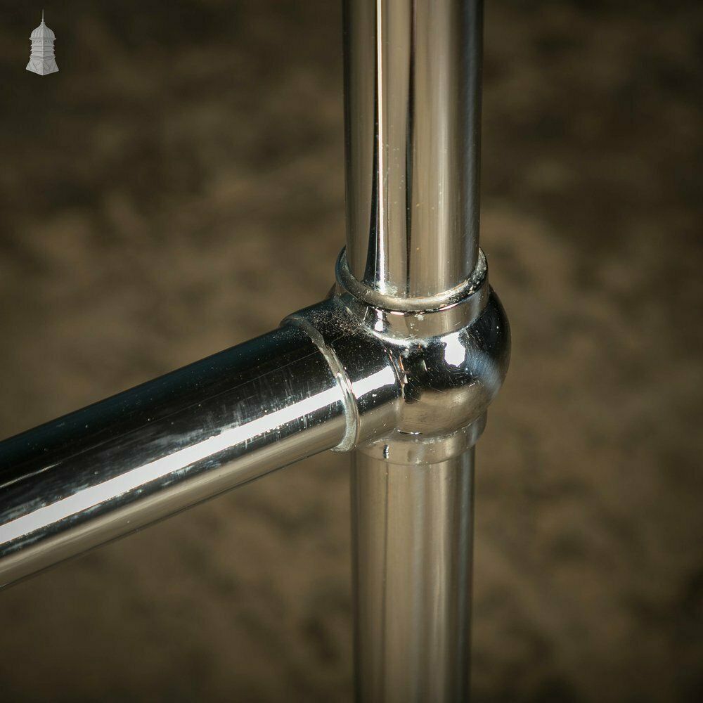 Towel Rail Radiator, Pair Of Chrome And Cast Iron Heated Rails photo vinterior