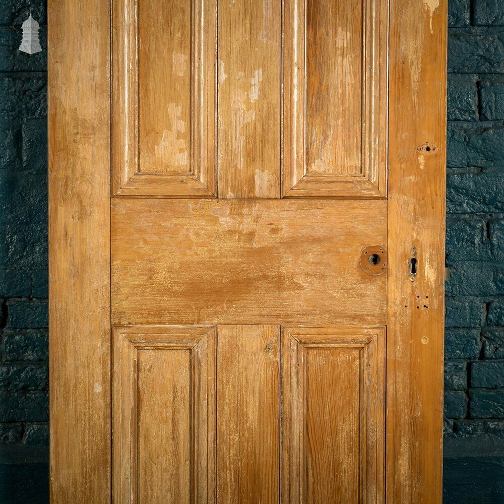 Pine Panelled Door, 6 Panel Scumble Paint Finish photo for sale
