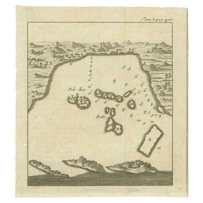 Antique Map Of The Bay Of Bantam, C.1720