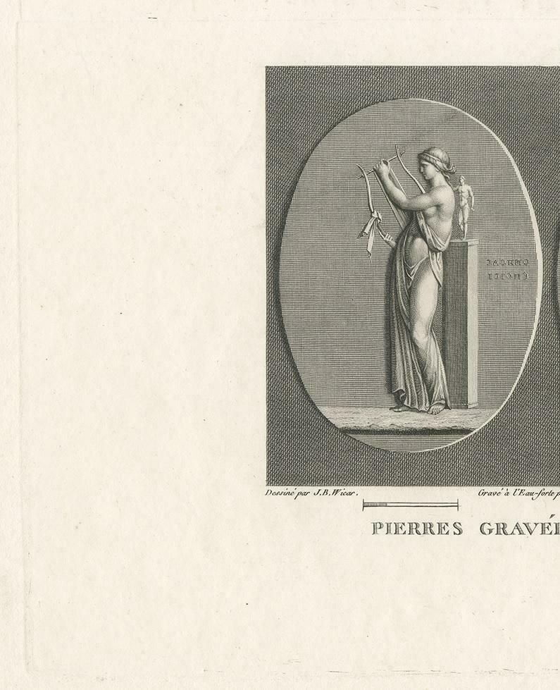 Antique Print Of Figures Playing The Lira, Circa 1810 photo for sale
