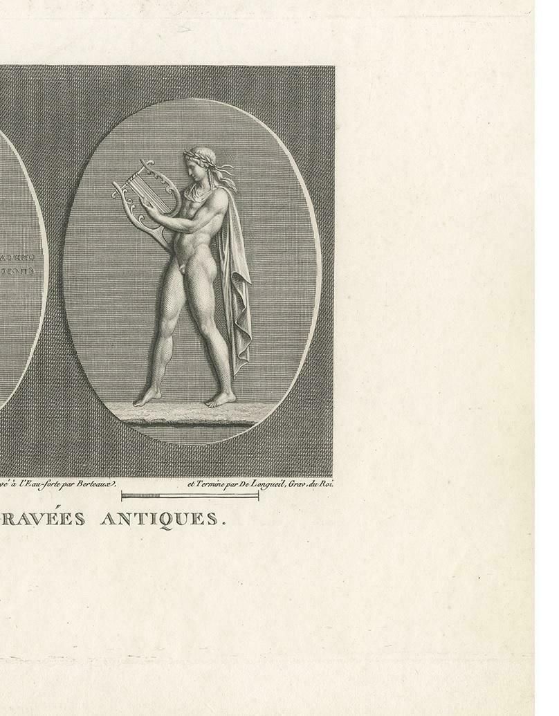 Antique Print Of Figures Playing The Lira, Circa 1810 photo Art