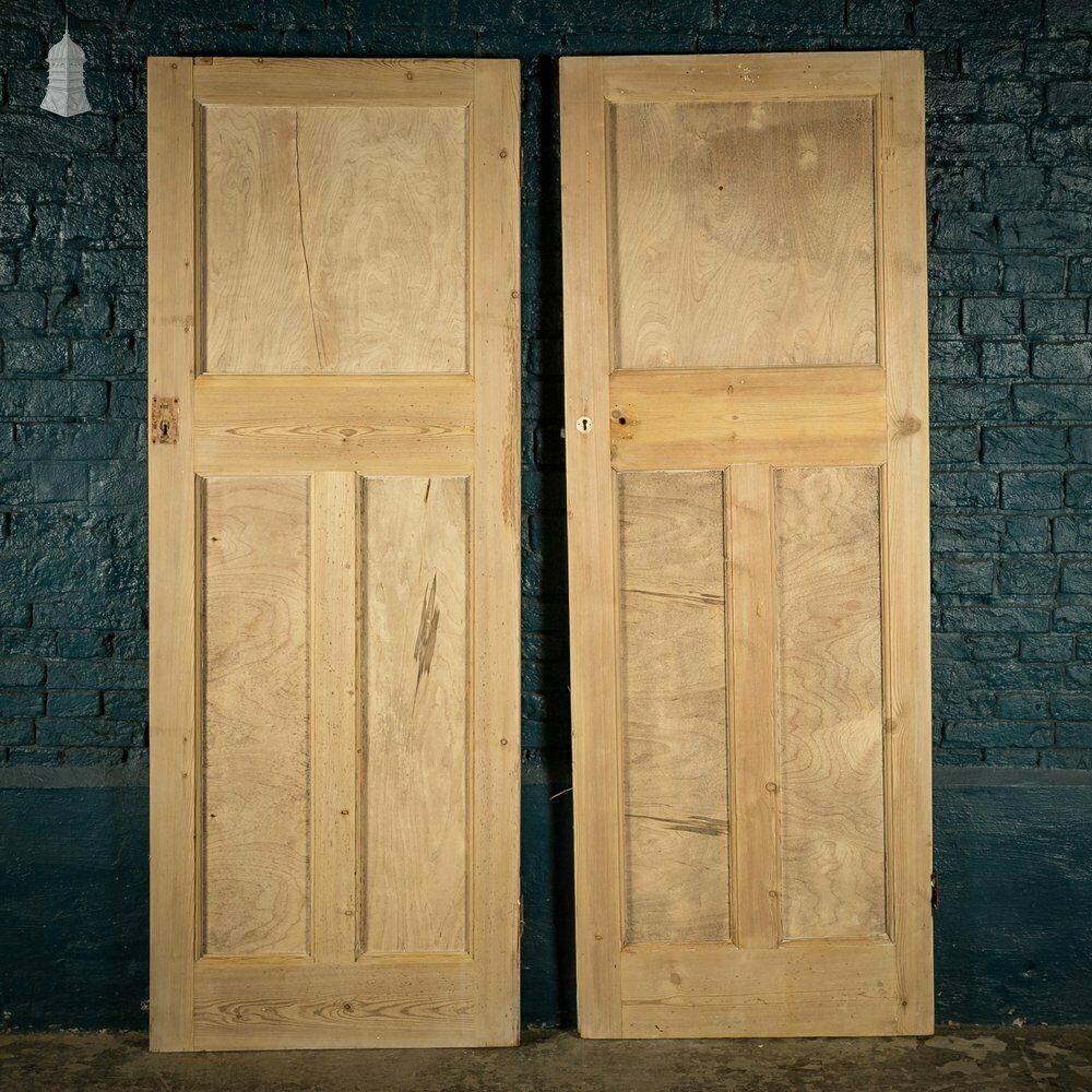 Pine Panelled Doors, Set Of 2