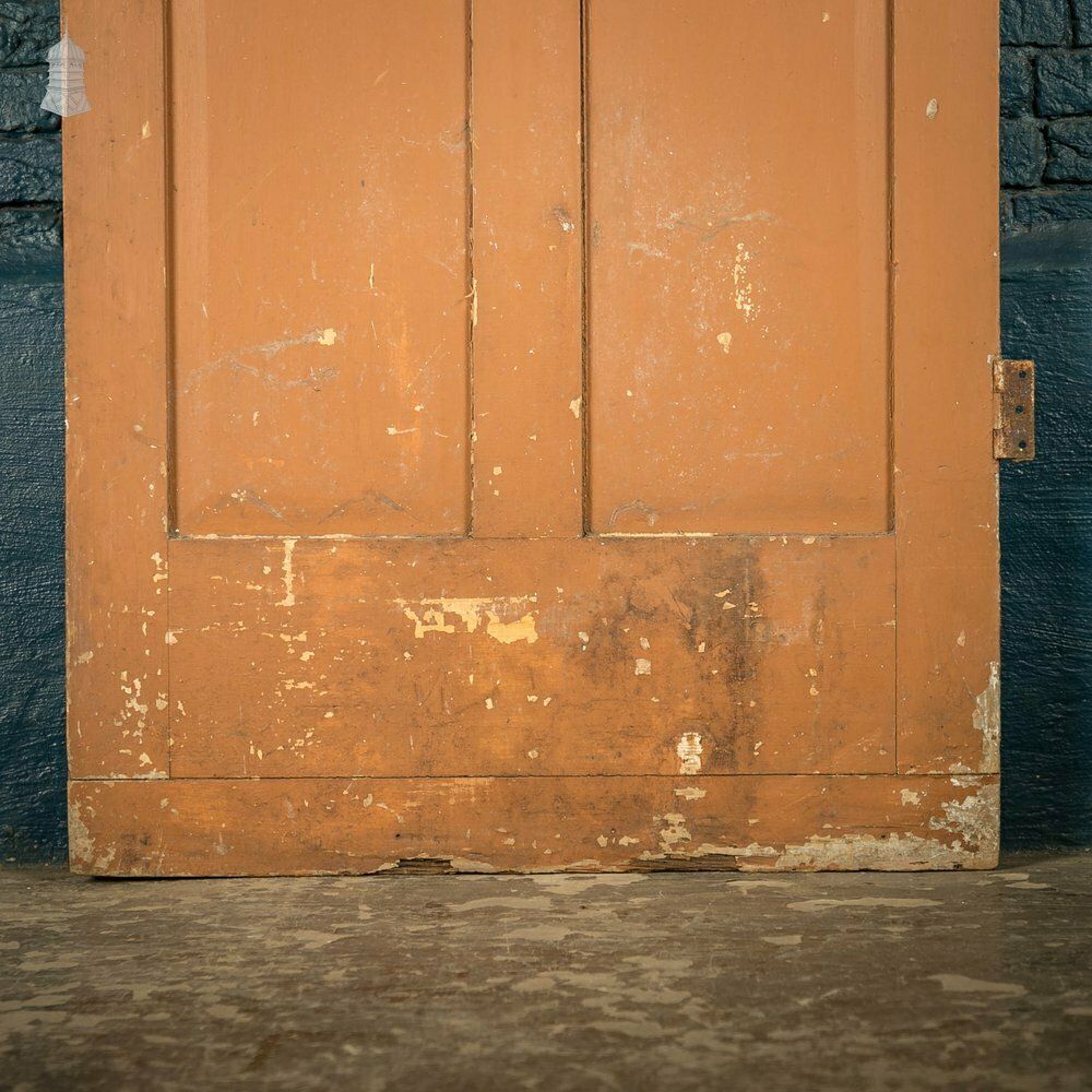 240.0 Pine Panelled Door, Victorian 4 Panel, Brown Painted Finish photo