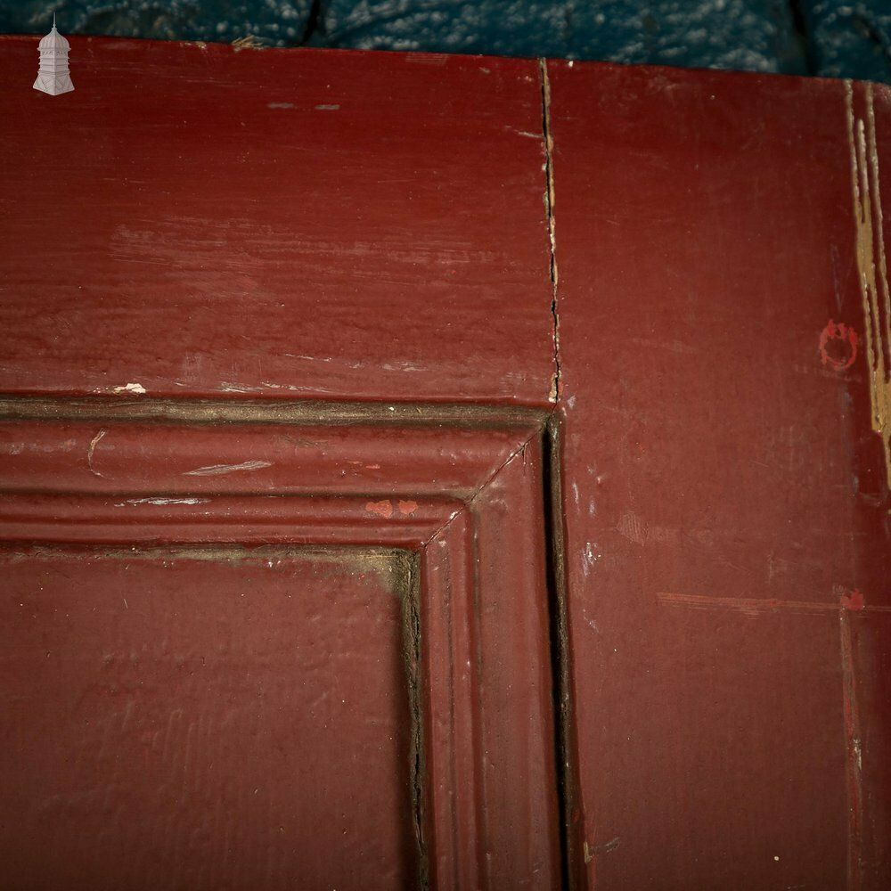 Pine Panelled Door, Moulded 4 Panel Front Door, Red Painted Finish photo 300.0