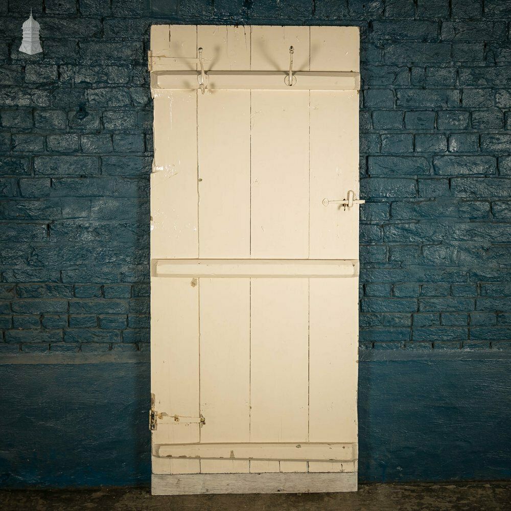 Home Fixtures Plank And Ledge Door, 19th C French With White Painted Finish photo