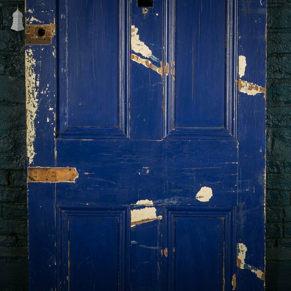 150.0 Pine Panelled Door, 4 Panel Blue Painted Front Door photo