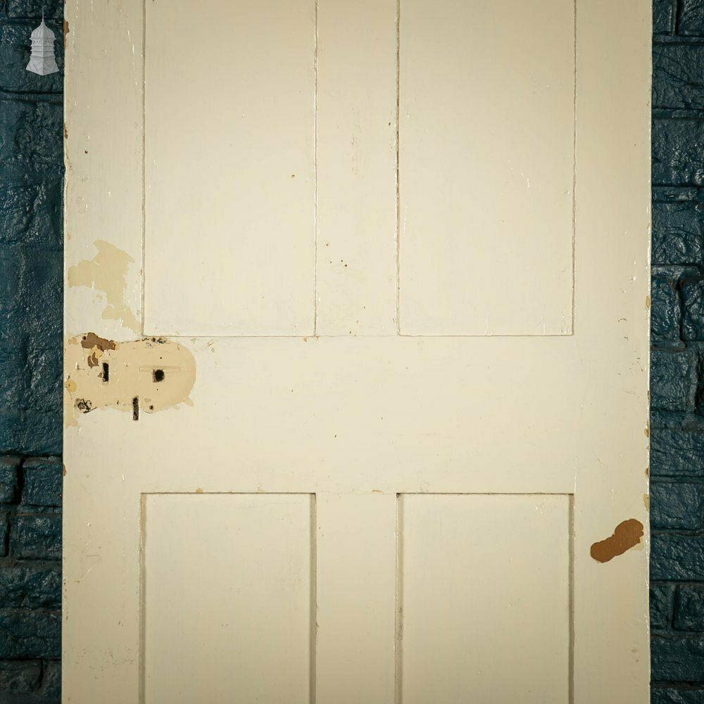 Pine Paneled Door, Victorian, White Painted 4 Panel photo 240.0