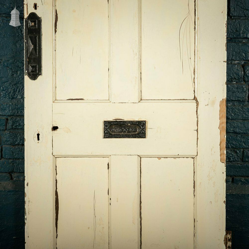Pine Panelled Door, 4 Panel White Painted Front Door photo furniture