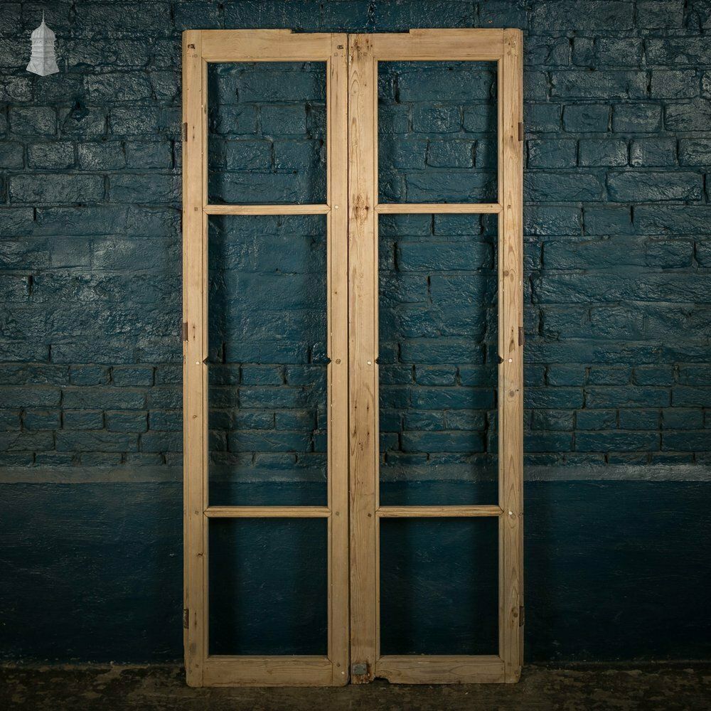 Victorian Window Shutters, With Horizontal Glazing Bars, Pine Pair photo 120.0