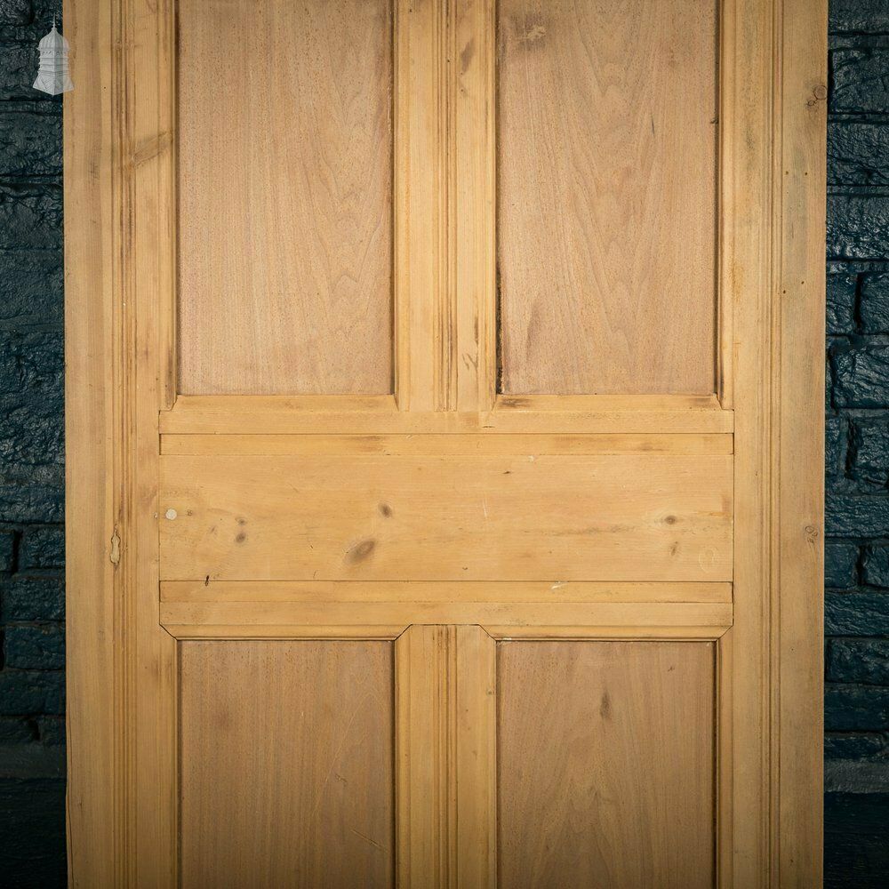 180.0 Glazed Pine Door, 5 Panel 19th C With Textured ‘Autumn Leaf’ Style Glazing photo