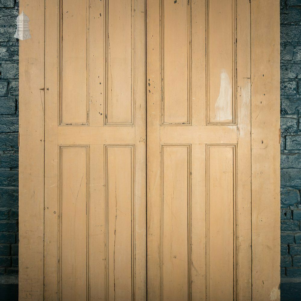 Paneled Window Shutters, Georgian, Over 7.5ft Tall, Distressed Paint Finish photo for sale