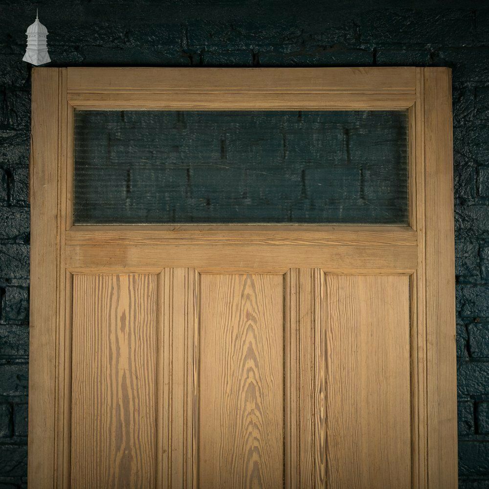 Home Fixtures Glazed Pine Door, 7 Panel Pitch Pine, Top Panel Glazed With Wired Glass photo