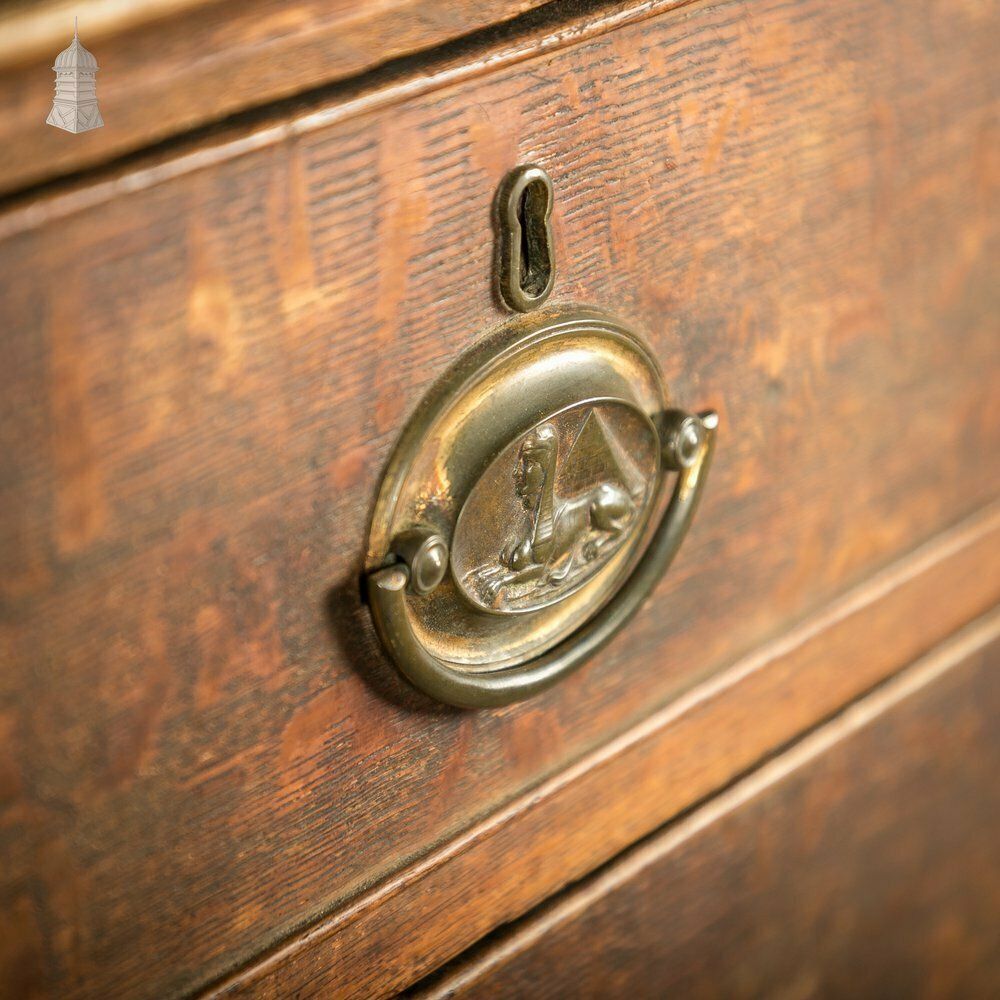 Chest Of Drawers, George III, Oak 2 Over 3 Drawer With Brass Sphinx Pull Handles photo vinterior