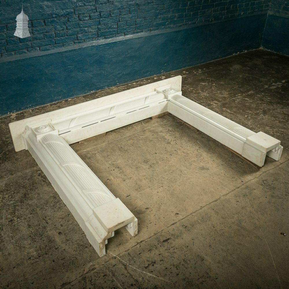 White Marble Fireplace Of Roman Ornate Design photo furniture