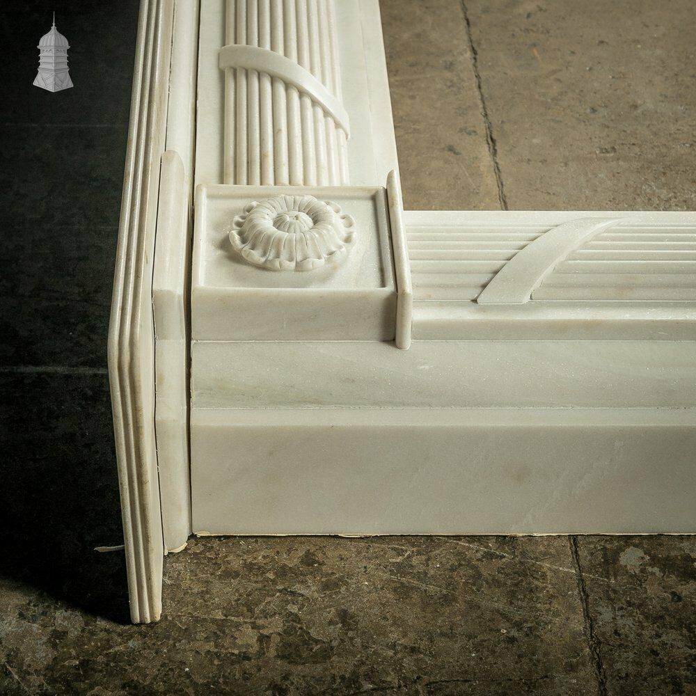 photo for sale White Marble Fireplace Of Roman Ornate Design