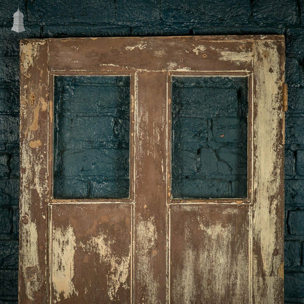 Glazed Pine Door, Victorian 6 Panel Painted photo for sale