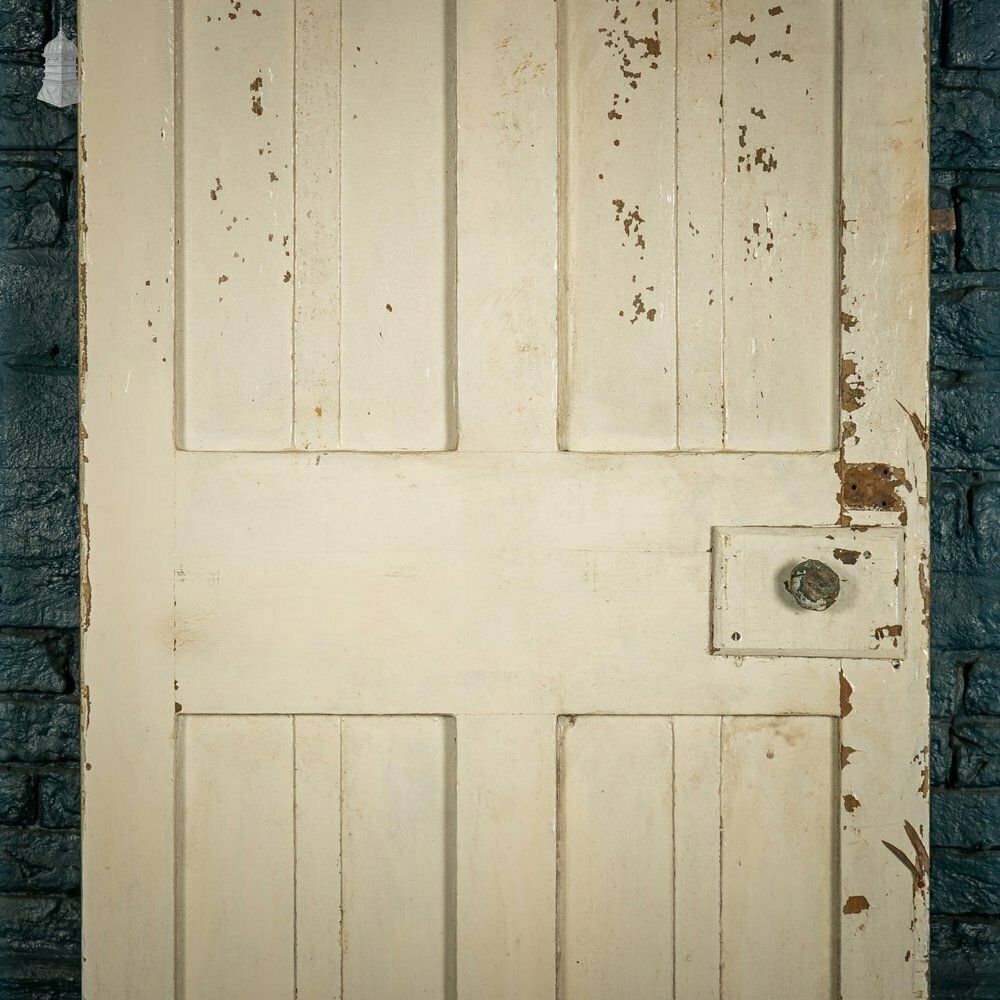 Glazed Pine Door, Victorian 6 Panel Painted photo vintage