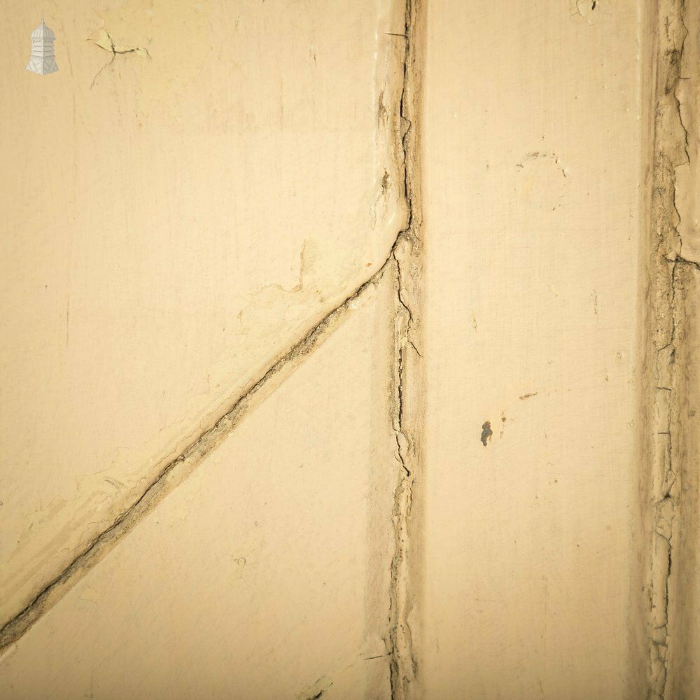 Half Glazed Door, Panelled Pine With ‘Muranese’ Style Textured Glass photo vintage