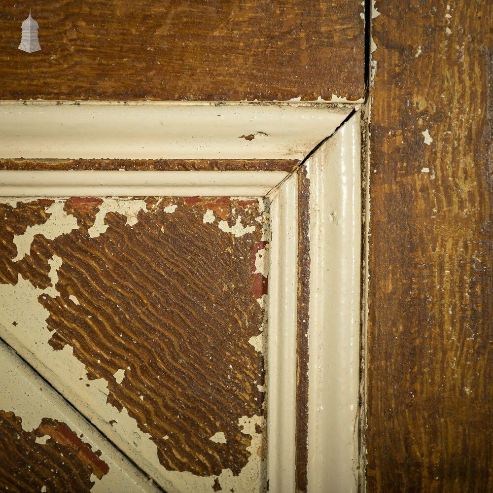 photo vintage Half Glazed Door, Panelled Pine With ‘Muranese’ Style Textured Glass
