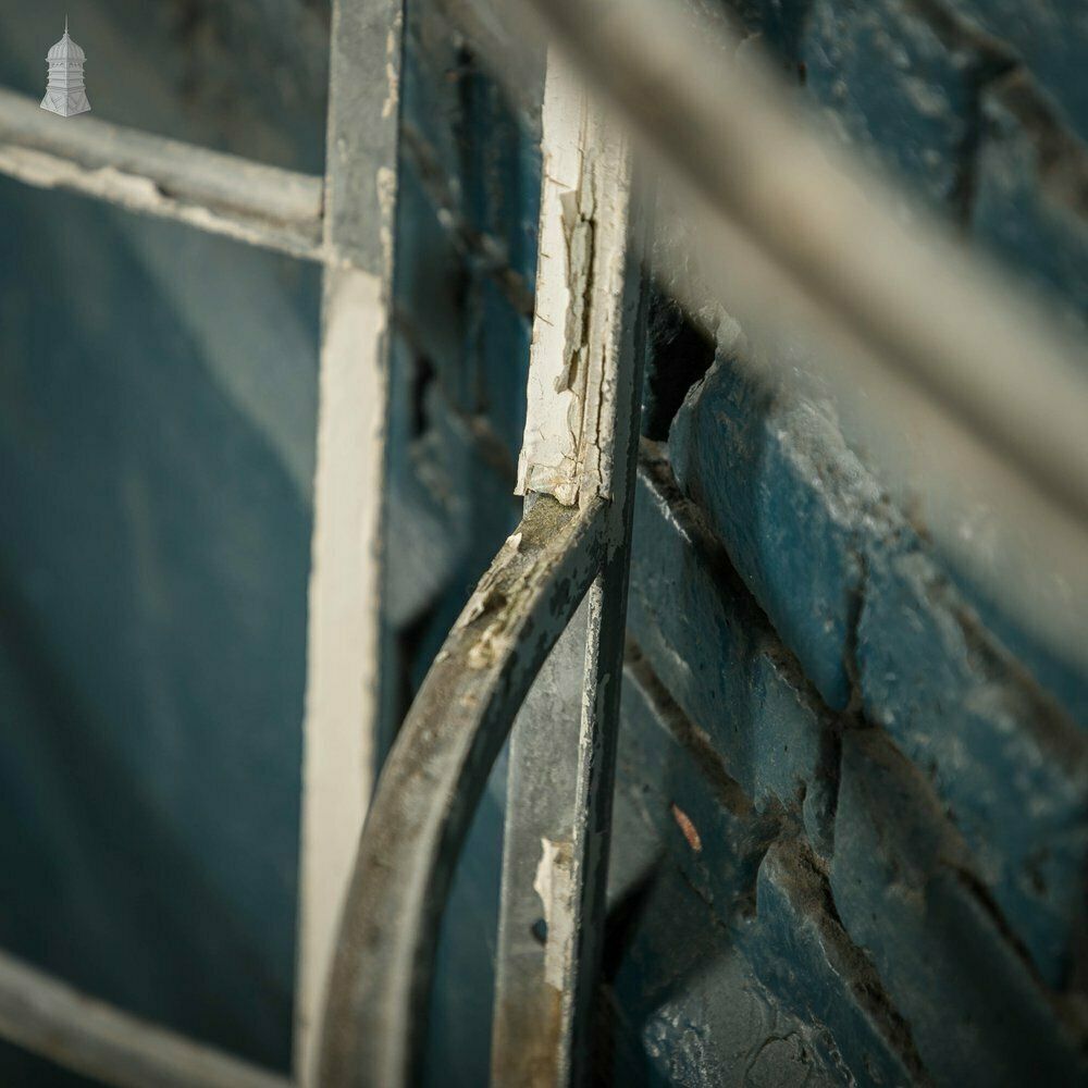 Curved Aluminium Window Frames, Pair Of Metal Windows photo vintage