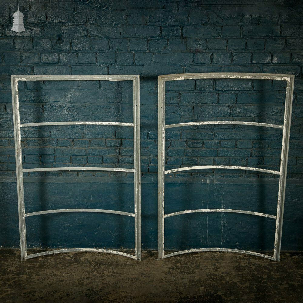 photo furniture Curved Aluminium Window Frames, Pair Of Metal Windows
