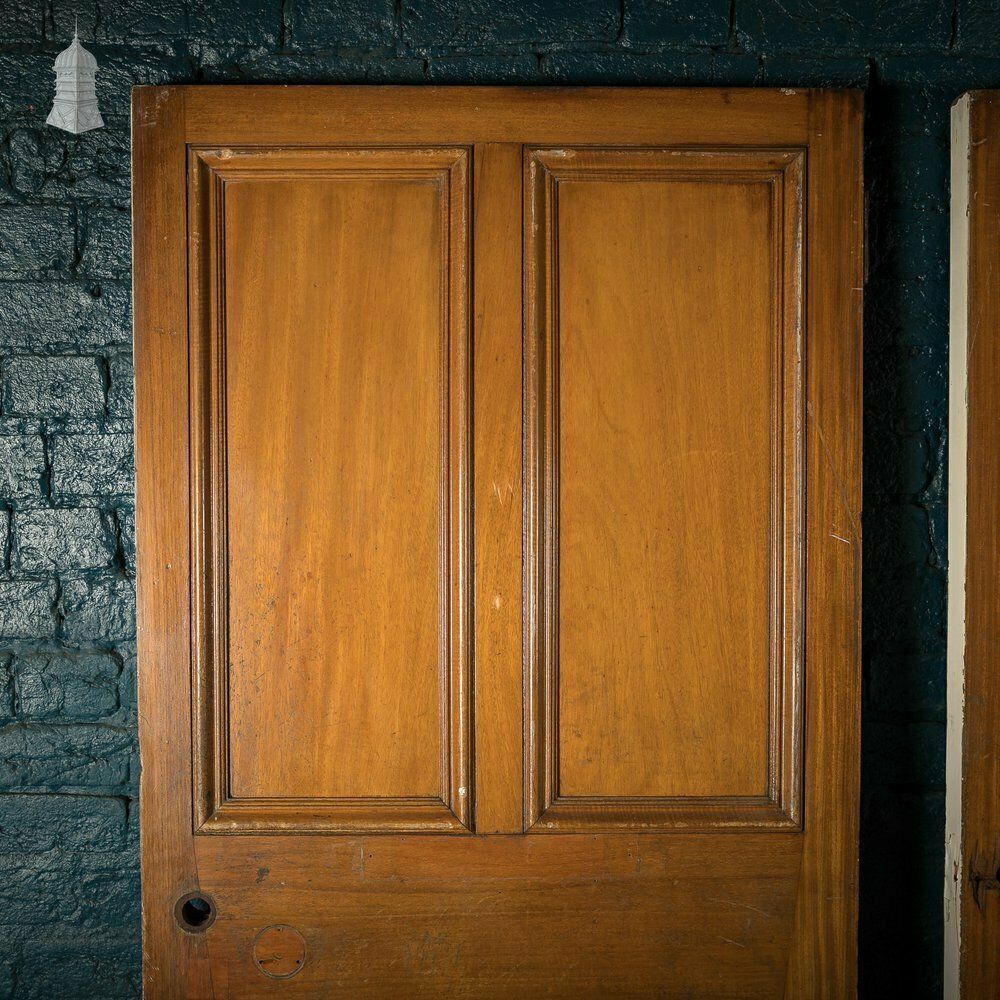 Mahogany Paneled Doors, Set Of 3 19th C Hardwood, Gunstock, 4 Panel Doors photo 1500.0