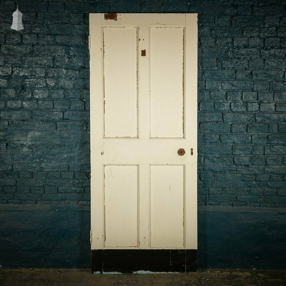 Pine Panelled Door, 4 Panel White Painted