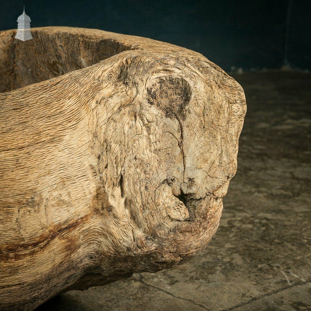 Ancient Oak Trough, Hand Carved, Believed To Be English, Salvaged From A North Norfolk Pub photo vinterior