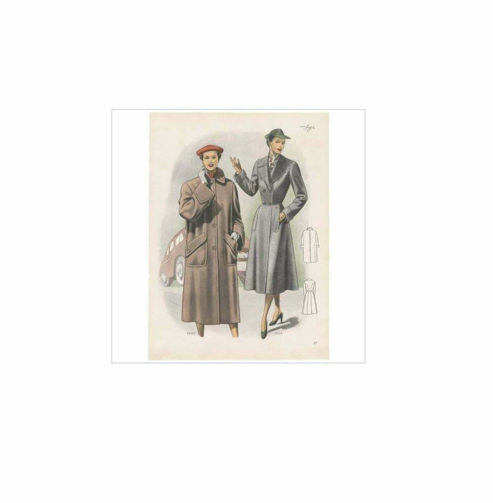 Vintage Fashion Print 'Pl.14321' Published In Ladies Styles, 1952 photo Art