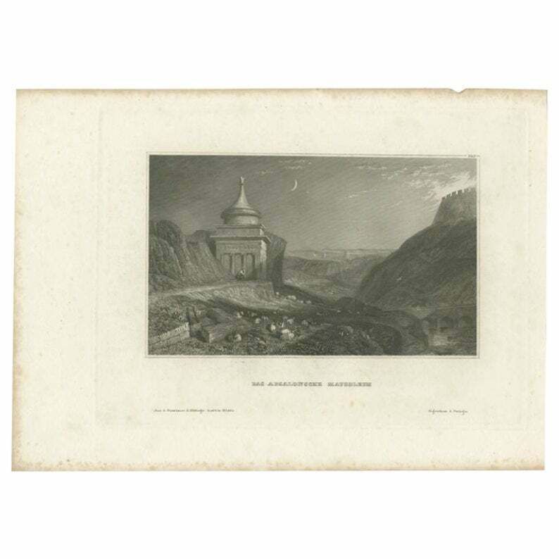 Antique Print Of The Tomb Of Absalom By Meyer, 1837