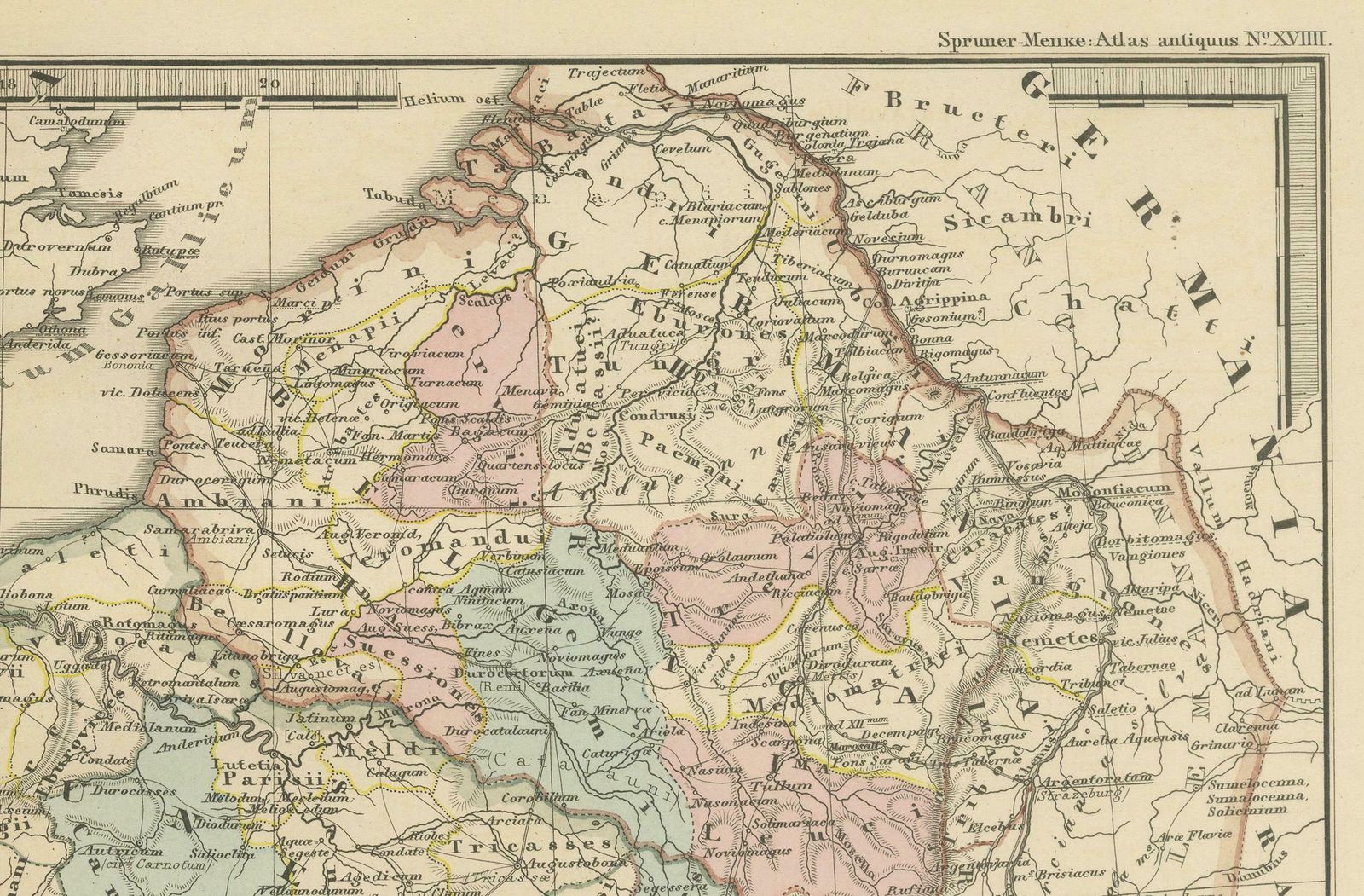 Ancient Gaul: A Cartographic Overview Of Gallic Tribes And Roman Provinces, 1880 photo vinterior