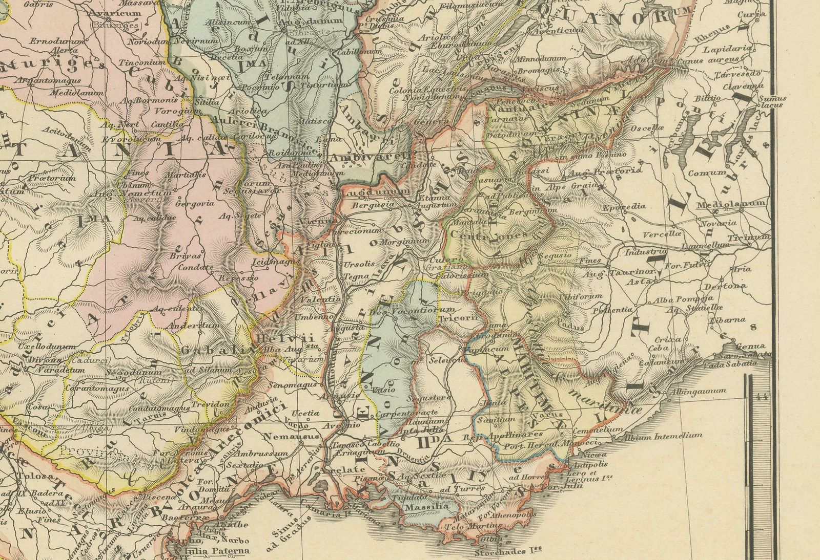 Ancient Gaul: A Cartographic Overview Of Gallic Tribes And Roman Provinces, 1880 photo buy