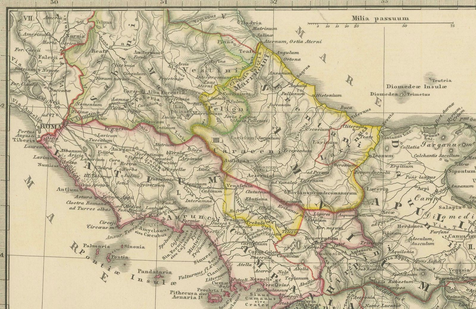 Antique Map Of The Regions Of Italy And Sicily During The Roman Empire, 1880 photo furniture