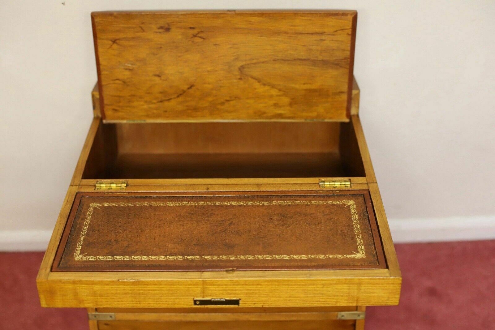 Beautiful Yew And Brass Military Secretary Campaign Chest photo buy