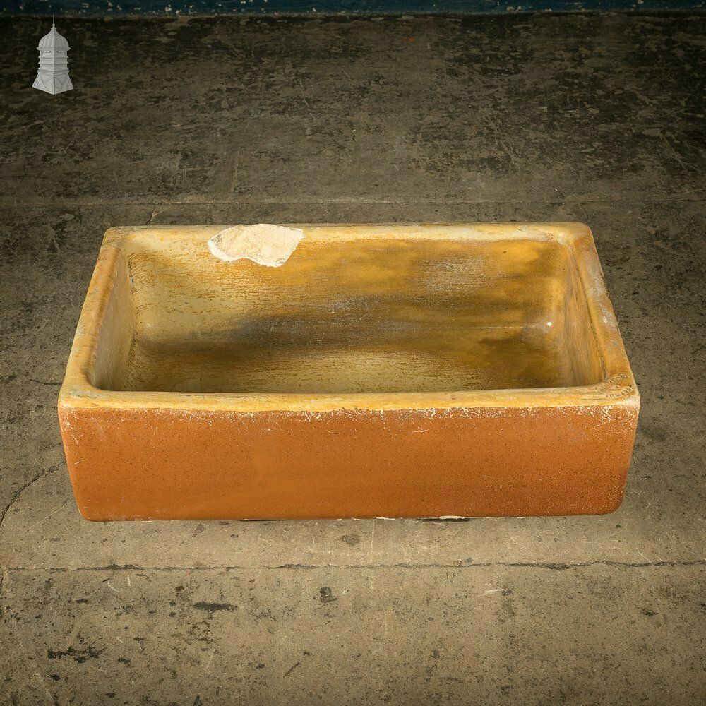 Trough Sink Planter, Worn Salt Glaze, Stamped ‘Hurlford By Kilmarnock’