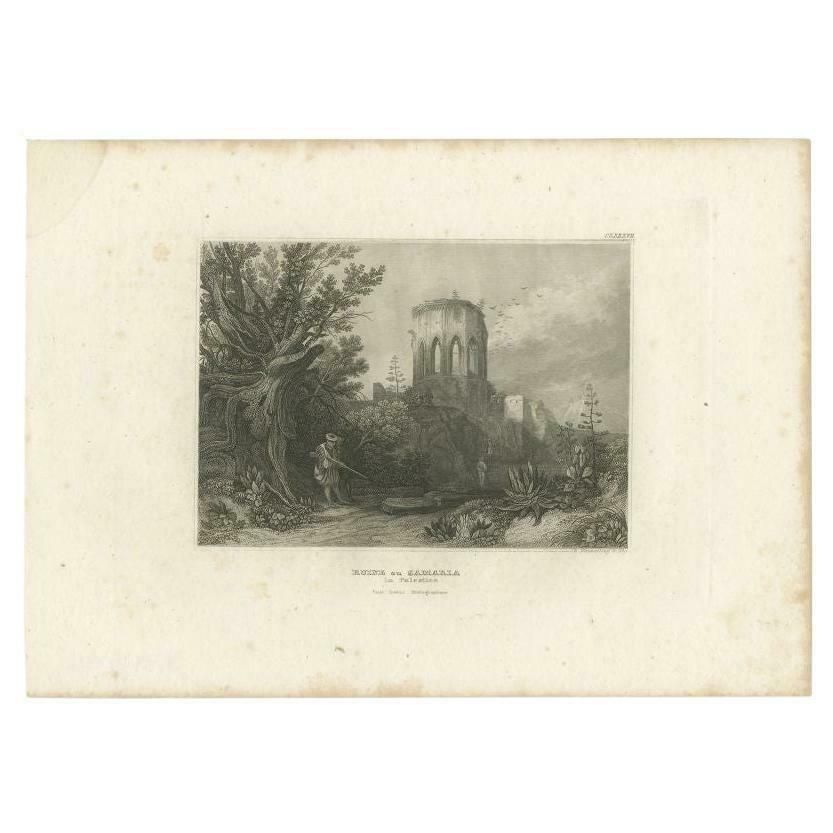 Antique Print Of The Ruin Of Samaria By Meyer, 1837