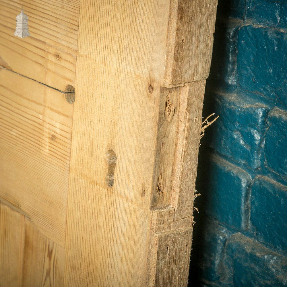 photo for sale Cottage Door, 19th C Paneled Pine With Stop Chamfer Detail