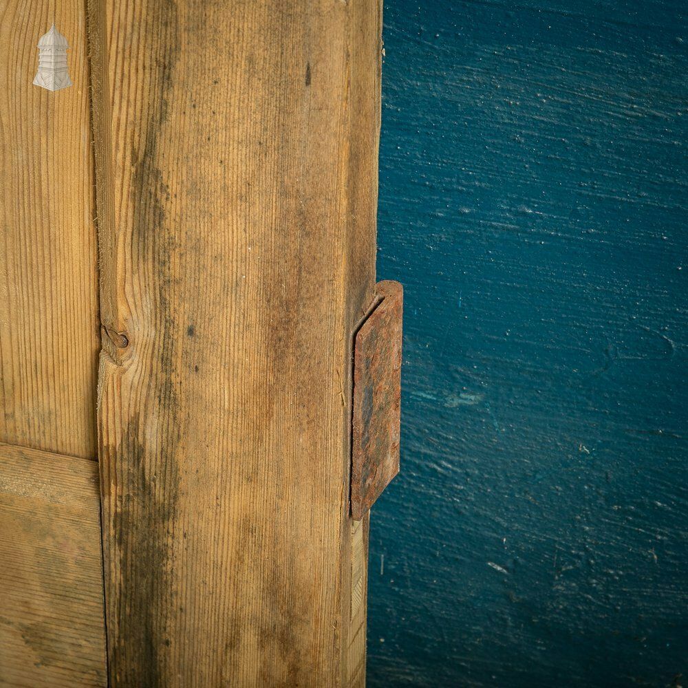 Home Fixtures Cottage Door, 19th C Paneled Pine With Stop Chamfer Detail photo