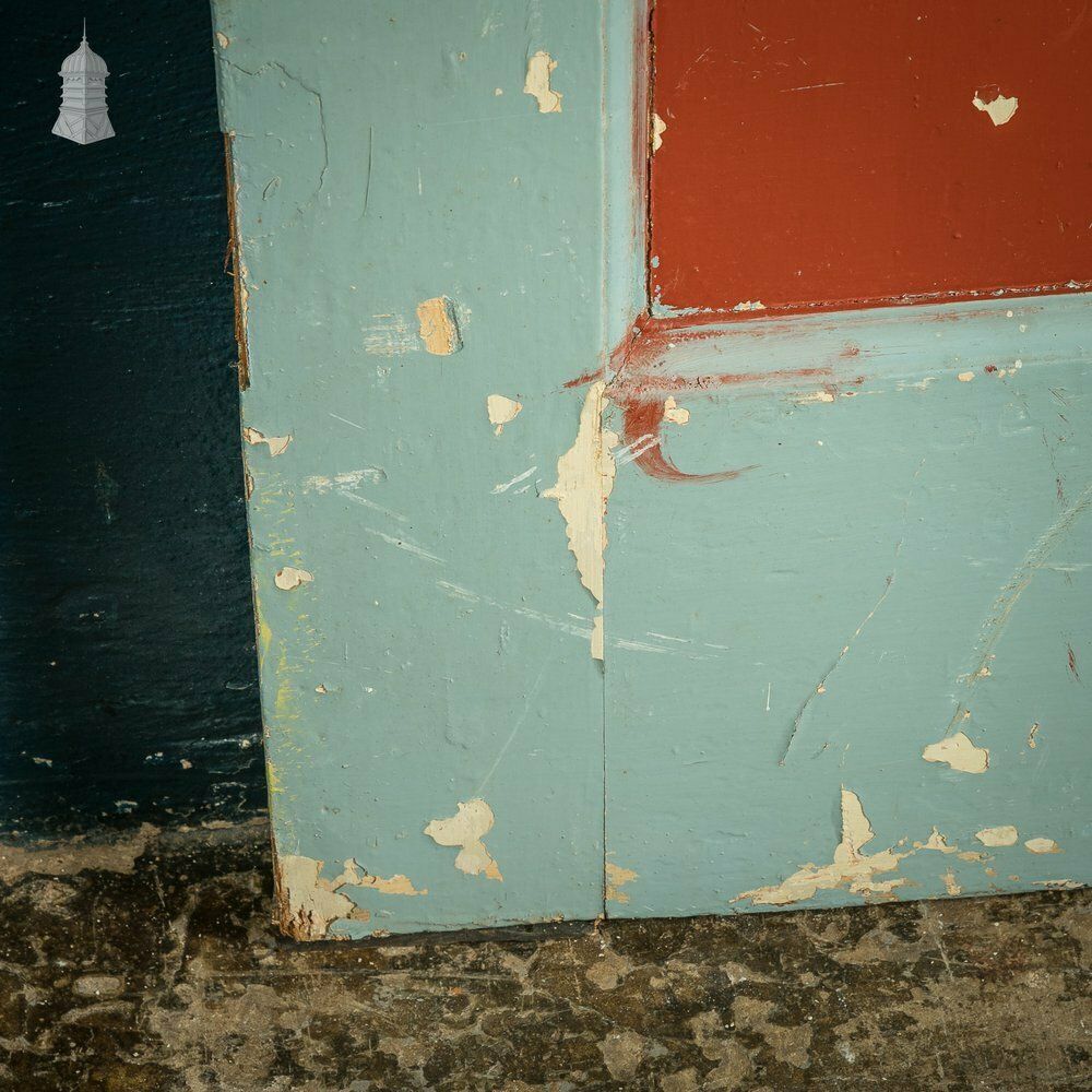 photo for sale 4 Panel Door, Blue And Ped Painted Victorian Internal Door