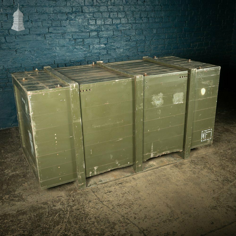 Large Green Painted Aircraft Parts Shipping Crate Reclaimed From A Norfolk Raf Base photo for sale